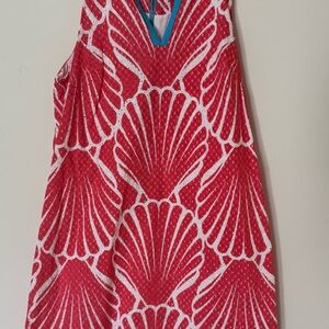 Crown & Ivy Petite Melon and White Seashell Dress